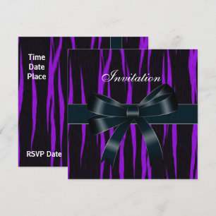 Einladung für alle Anlässe schwarze violette Schle