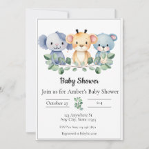 Einladung für Baby Animal Baby Shower