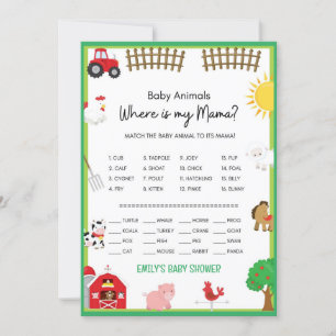 Einladung für Baby Shower-Dusche für Landtiere