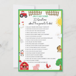 Einladung für Baby Shower-Dusche für Landtiere