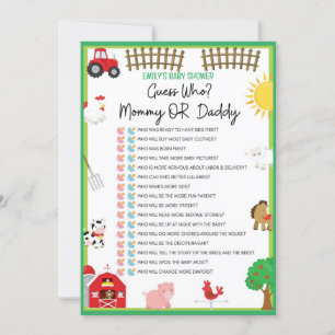 Einladung für Baby Shower-Dusche für Landtiere