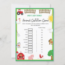 Einladung für Baby Shower-Dusche für Landtiere