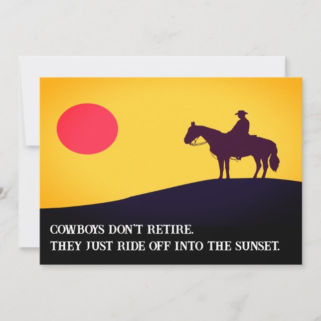 Einladung für Cowboy, Pferde und Sonnenuntergänge (Vorderseite)