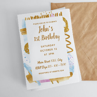 Einladung für ein einfaches Baby zum Geburtstag