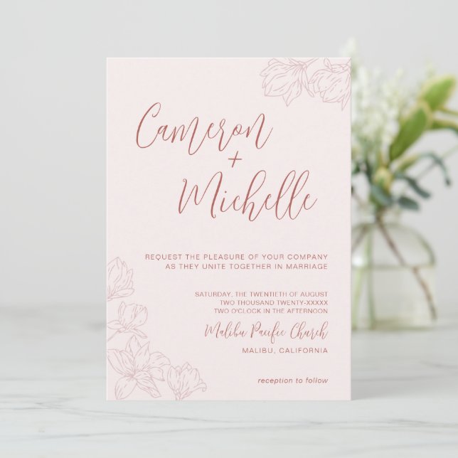 Einladung für eine benutzerdefinierte Monogram-Hoc (Stehend Vorderseite)