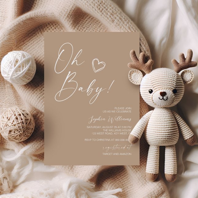 Einladung für eine neutrale Minimalistische Babydu (Von Creator hochgeladen)