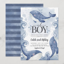 Einladung für eine Whale-Babydusche