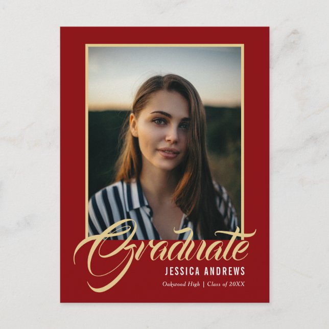 Einladung für Graduate Modernes bearbeitbares Foto (Vorderseite)