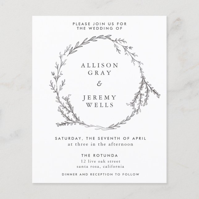 Einladung für Hochzeiten Budget Flyer (Vorne)