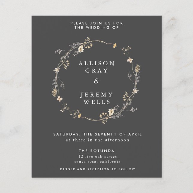 Einladung für Hochzeiten Budget Flyer (Vorne)
