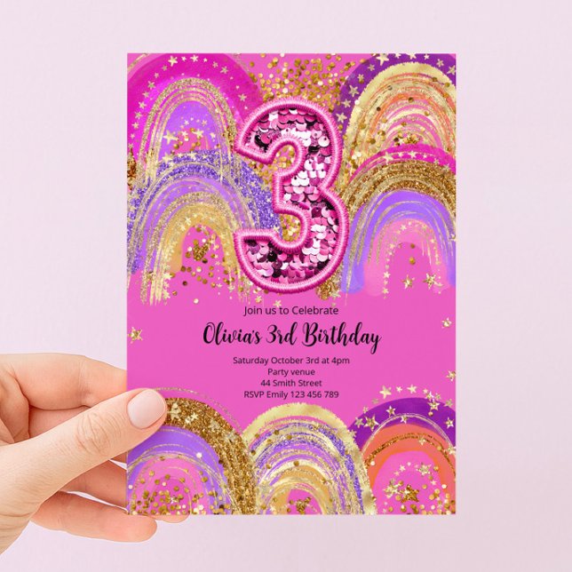 Einladung für Mädchen zum 3. Geburtstag (Von Creator hochgeladen)