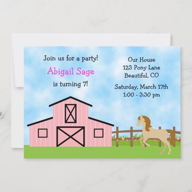 Einladung für Mädchen zum Geburtstag (Vorderseite)