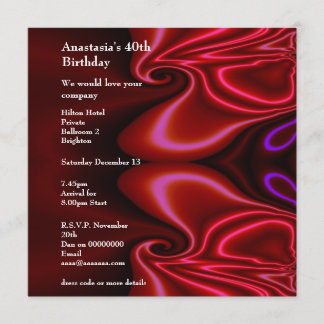 Einladung Geburtstag Abstrakten Imitate Seide Rot