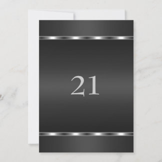 Einladung Geburtstag Glamour Schwarz und Silber