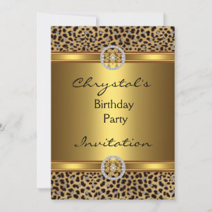 Einladung Geburtstagsparty Wild Animal Gold Jewel