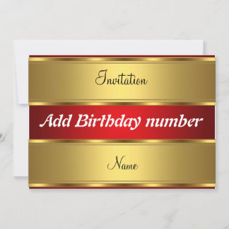 Einladung Gold und Rot Geburtstagsparty