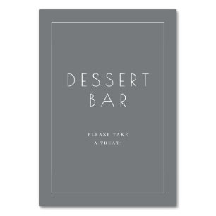 Einladung Graue Minimalistische Dessertbar-Schilde Tischnummer