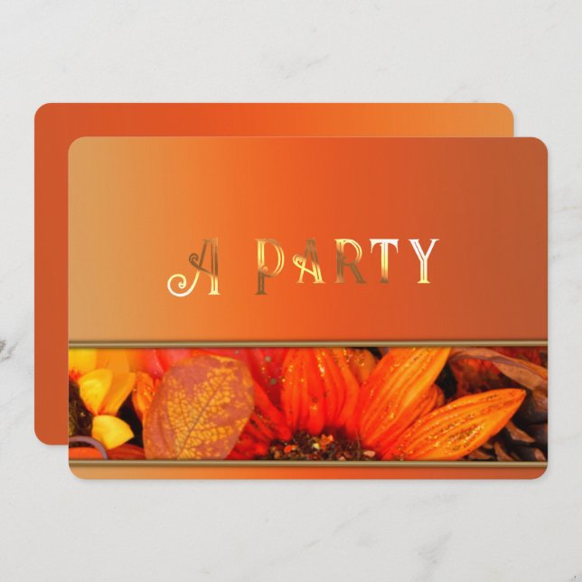 Einladung Herbst Florals (Vorne/Hinten)