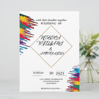 Einladung Hochzeit einfache Blumenkarte