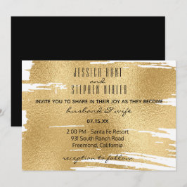 Einladung Hochzeit Elegant in Schwarz und Gold