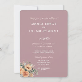 Einladung Hochzeit - Elegantes Blumenrot in Rosa