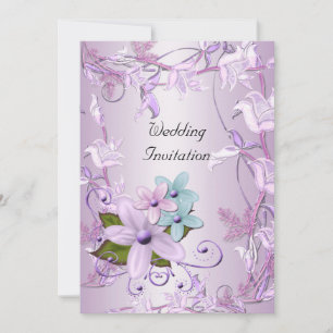 Einladung Hochzeit Lila Mauve Floral