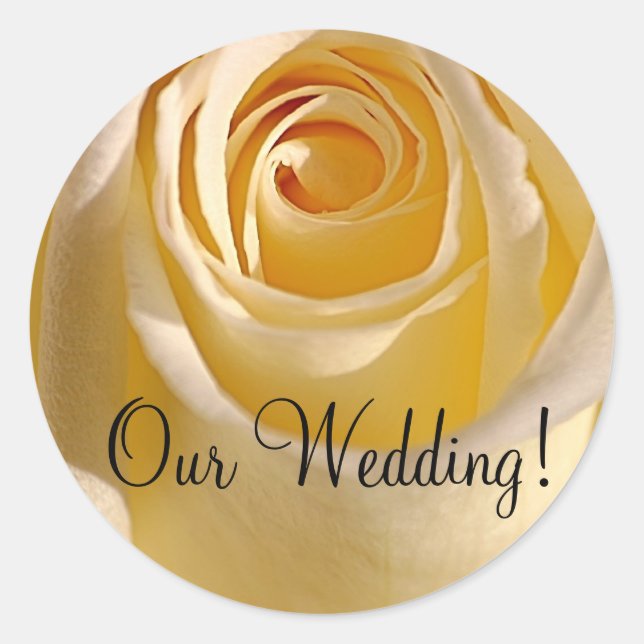 Einladung Hochzeit Siegel_Cream Rose_Unsere Hochze Runder Aufkleber (Vorderseite)