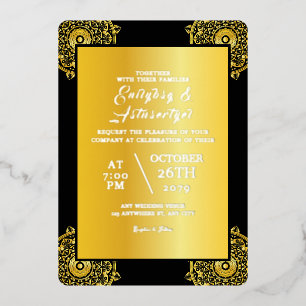 Einladung Hochzeitskarte Luxus Gold Foil Design