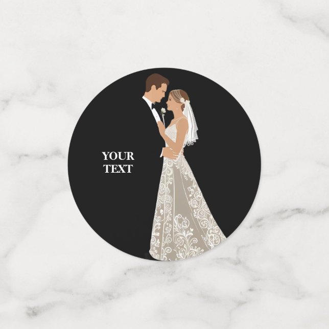 Einladung Hochzeitslayout kann personalisiert werd Konfetti (Klein Vorderseite)