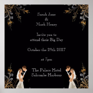 Einladung Hochzeitslayout kann personalisiert werd Poster