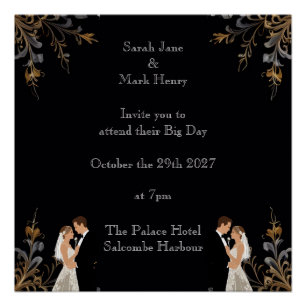 Einladung Hochzeitslayout kann personalisiert werd Poster