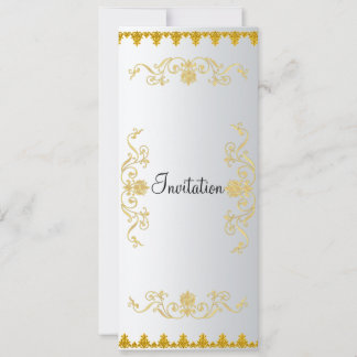Einladung in eleganter weißer Goldfarbe