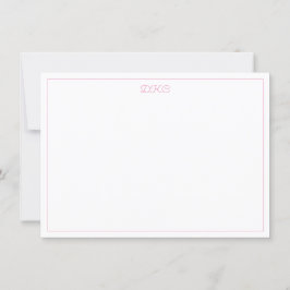 Einladung in Mit Monogramm Farbe Rosa und Weiß