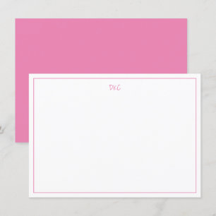 Einladung in Mit Monogramm Rosa und Weiß