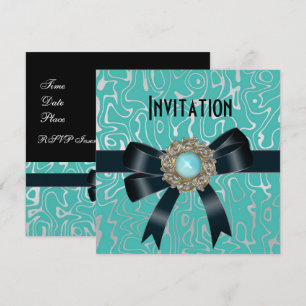 Einladung Jeden Anlaß Black Ultra Aquamarin Jewel