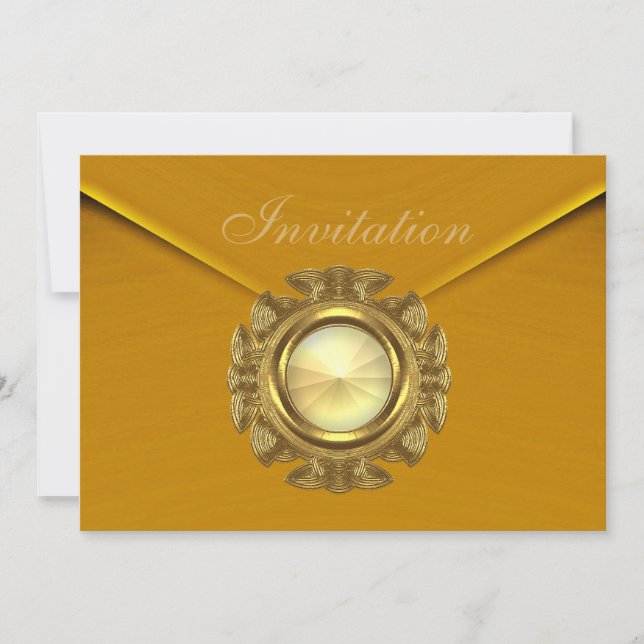 Einladung Jeden Anlaß Rich Velvet Mustard Jewel (Vorderseite)