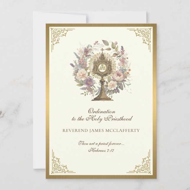 Einladung katholischer Ordination zum Heiligen Pri (Vorderseite)