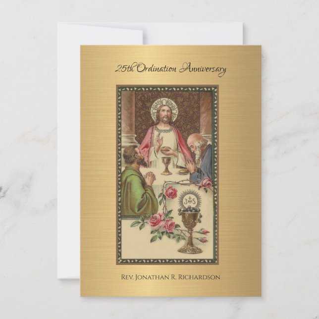 Einladung katholischer Priester Ordination Jahrest (Vorderseite)