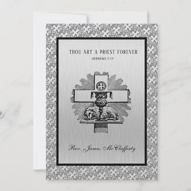 Einladung katholischer Priester Ordination Jahrest (Vorderseite)