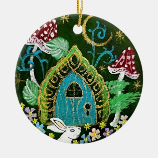 Einladung Keramik Rundschmuck Ornament (Vorne)