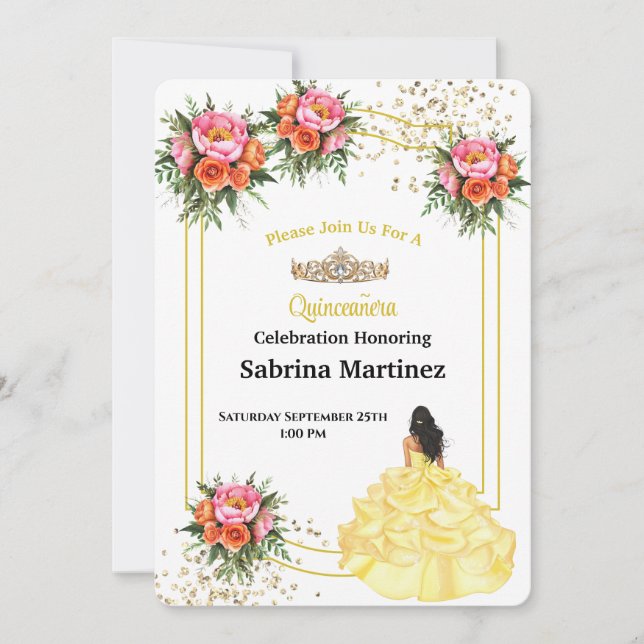 Einladung La Quinceanera (Vorderseite)