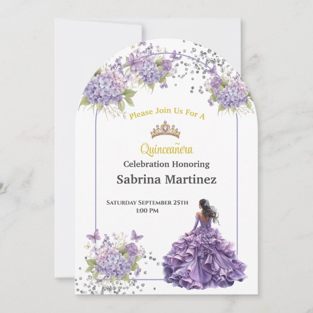 Einladung La Quinceanera (Vorderseite)