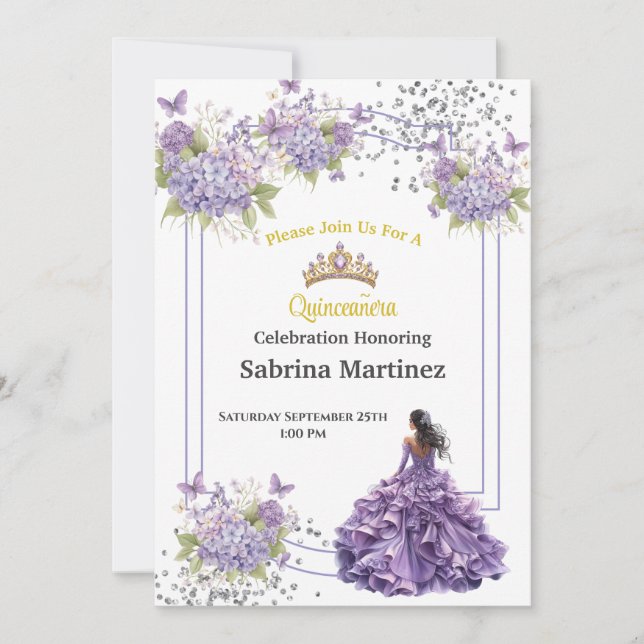 Einladung La Quinceanera (Vorderseite)