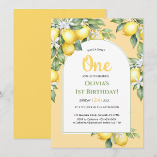 Einladung Lemon Zitrus 1. Geburtstag.