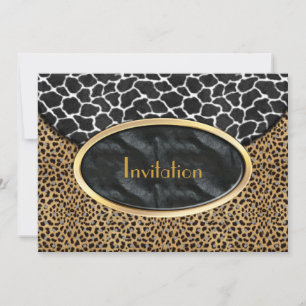 Einladung Leopard Schwarz Weiß Kuh Tasche