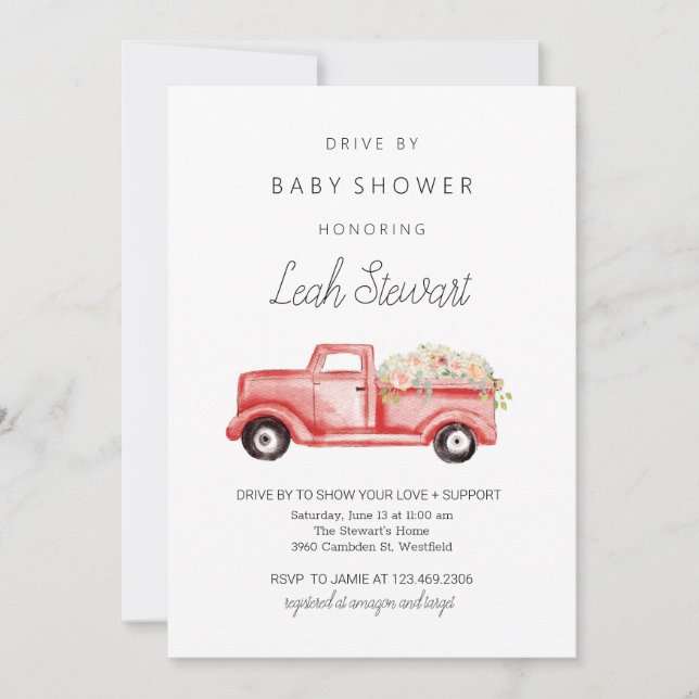 Einladung mit Baby-Dusche (Vorderseite)
