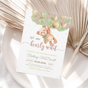 Einladung mit Luftballons zur Teddybären-Babyparty