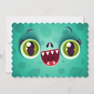 Einladung mit Monster oder Zombie zu Halloween