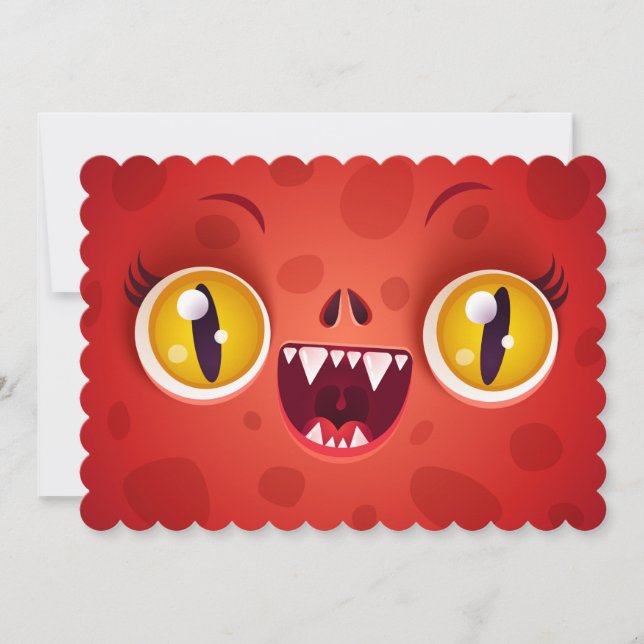 Einladung mit Monster oder Zombie zu Halloween (Vorderseite)