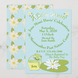 Einladung mit Niedlichem Baby Frog & Lilly Pad